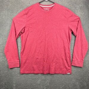 Eddie Bauer Men's Legendwash Long Sleeve T Shirt Red Size 3XL‎ Cotton Blend